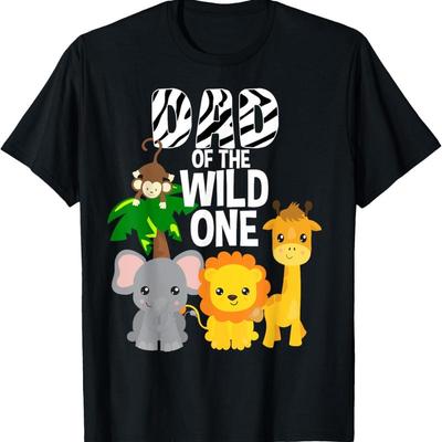 Dad Of The Wild One Zoo Theme Birthday Safari Jungle Animal T Shirt