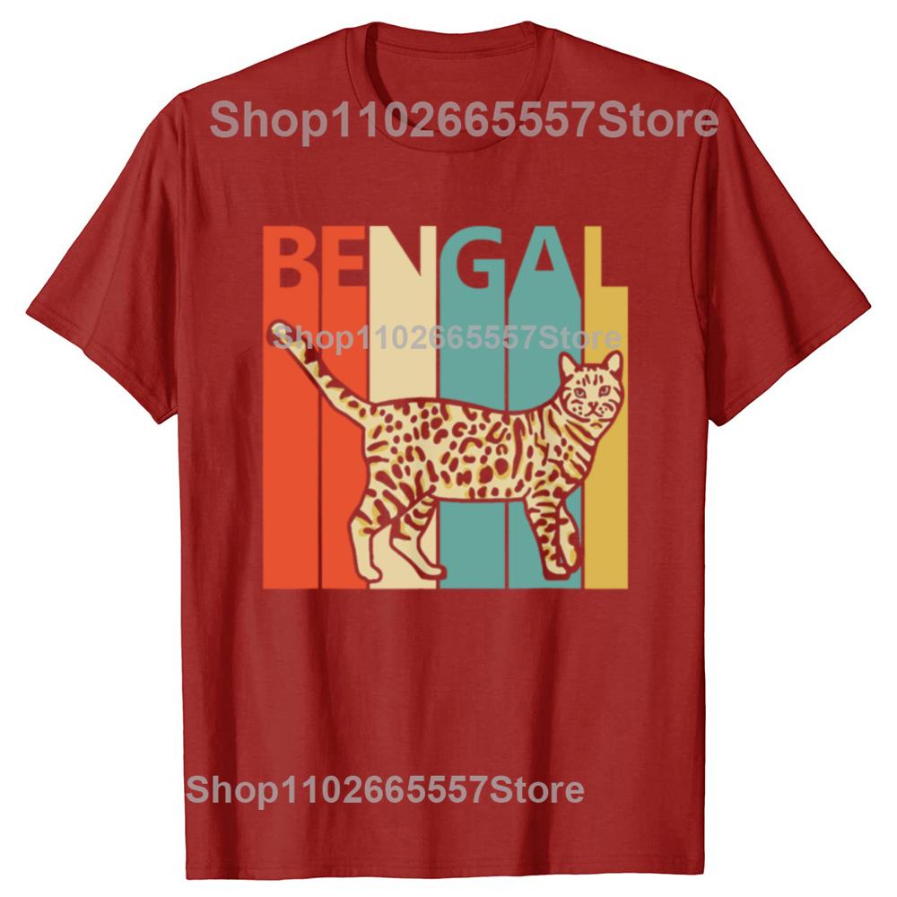 Funny Vintage Bengal Cat Graphic Tshirts Men Womens Fashion Casual Tshirt 100 Cotton Loose Oversized T Shirt S
