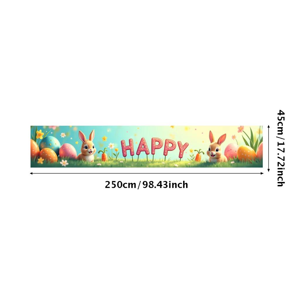 Easter Bunny Decoration Background Easter Eggs Banner Photography Props Outdoor Garden Decors Easter Party Home Supplies 2025