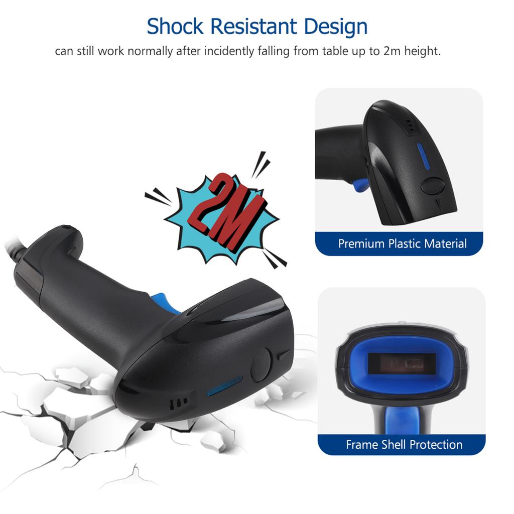 Handheld CCD Barcode-Scanner Automatischer USB-Kabelgebundener 1D Barcode-Scanner Reader für Mobile Zahlungen Computerbildschirm Scan