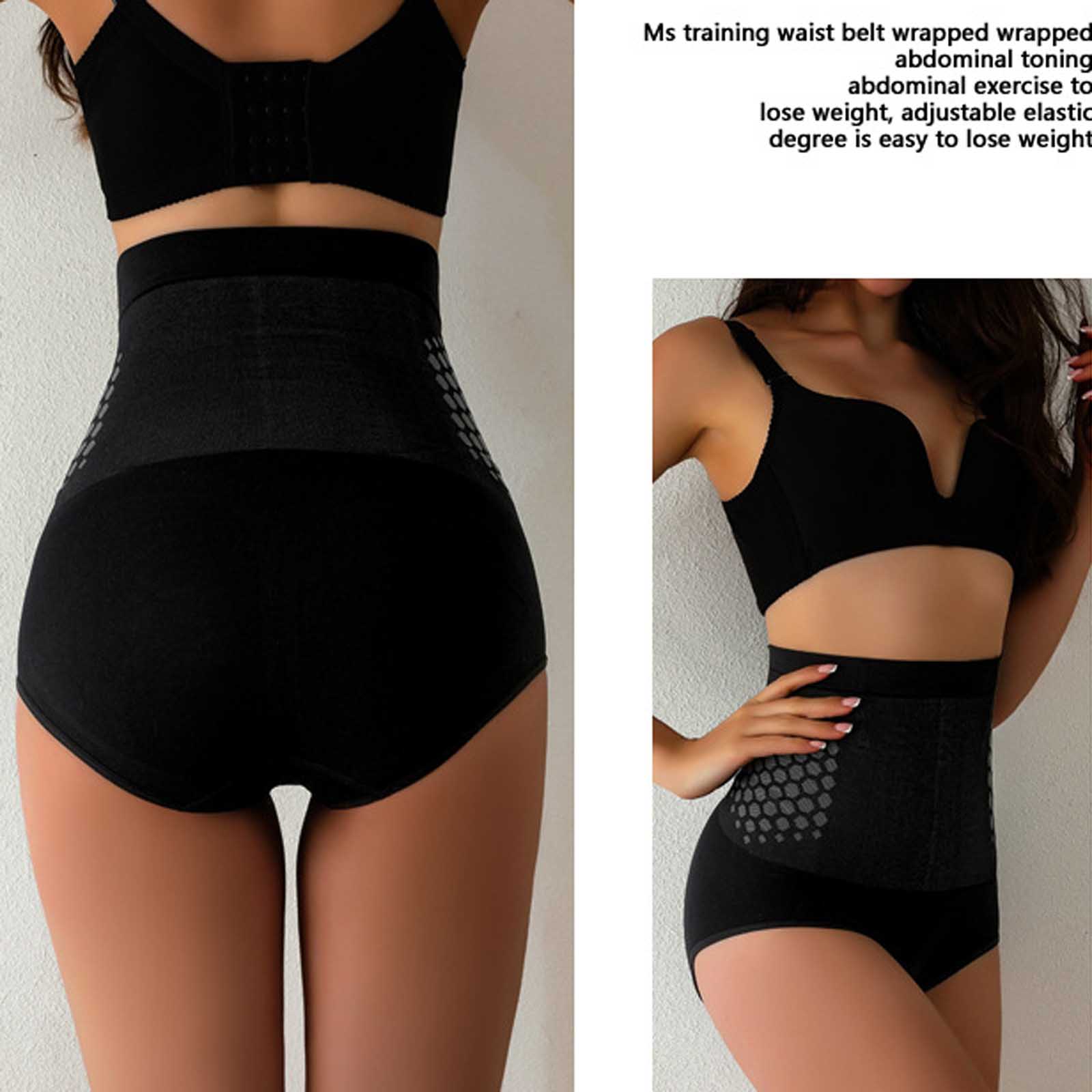 Seamless High Waist Tummy Control Panties for Women Breathable Stretch Fabric Shaping Underwear Soft Seamless Design Comfortable Fit L чёрный