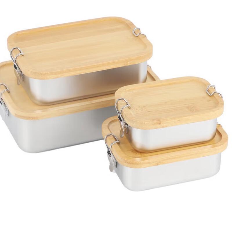 Junkaiwei Outdoor Stainless Steel Lunch Box with Bamboo Lid