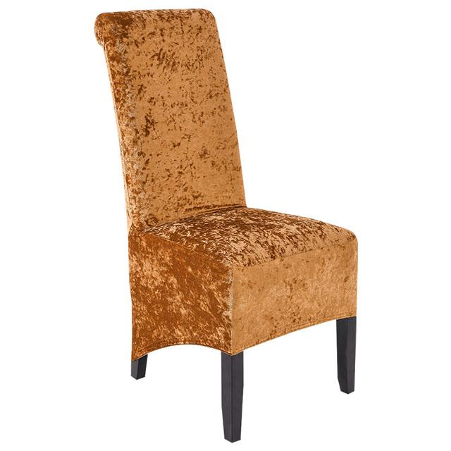 Velvet Plush Xl Dining Chair Covers ,Stretch Chaircover ,Spandex High Chairs Protector Covers Seat Slipcover With Elastic