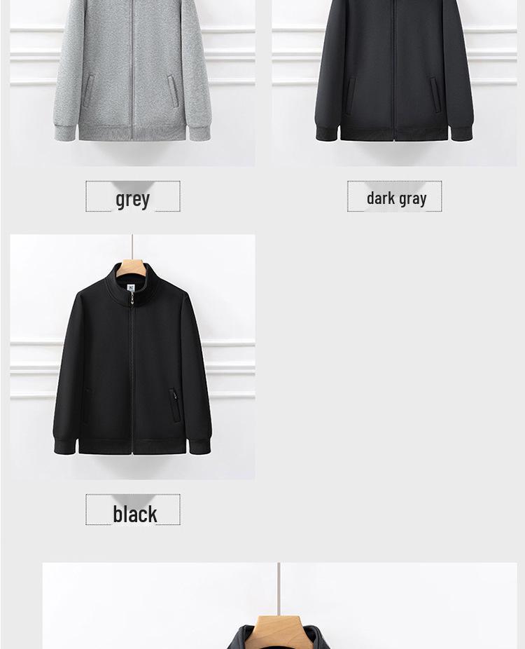 Men's Plus Size Fleece-Lined Stand Collar Cardigan Jacket - Thick, Loose, Casual, Versatile Winter Sweatshirt