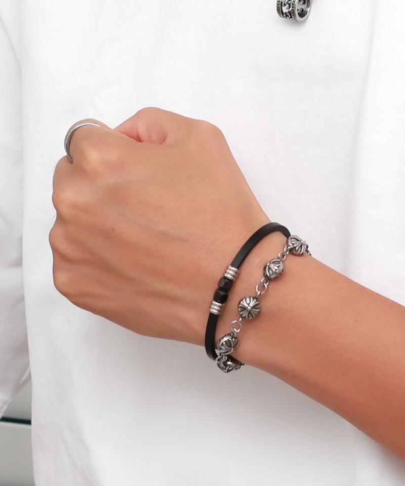 Blancier Black Hex Noir Bm258B1172 Cowhide Men'S Bracelet
