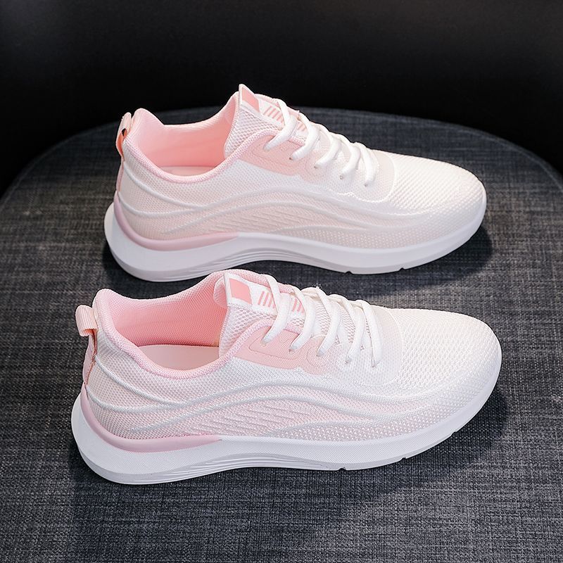 Whit Mesh Breathable Shoes for Women Summer Lace Up Woman Footwear Cotton Light Vulcanized Shoe Original Korean Walking Casual