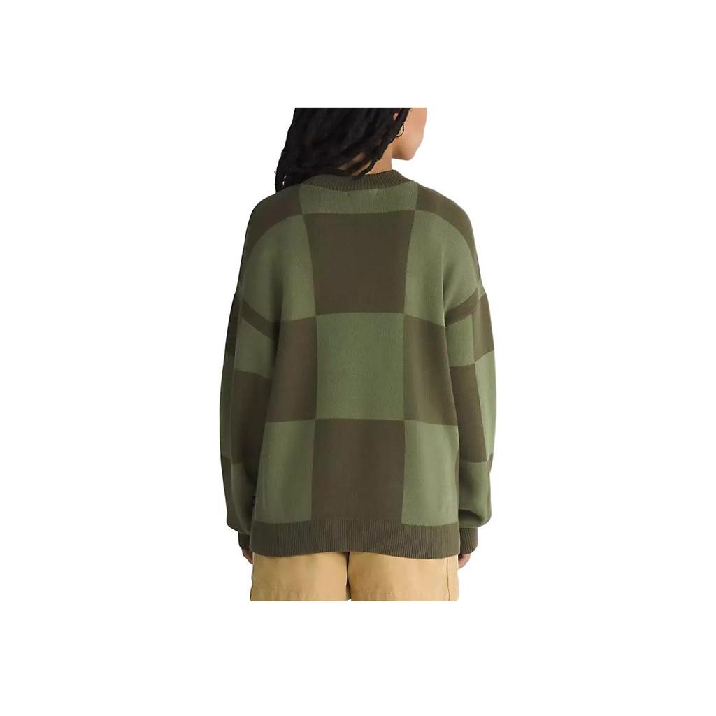 Vans Vortex Pullover Karomuster Rundhalsausschnitt Locker Langarm Pullover Damen Pullover Grün VN000G3GAMB