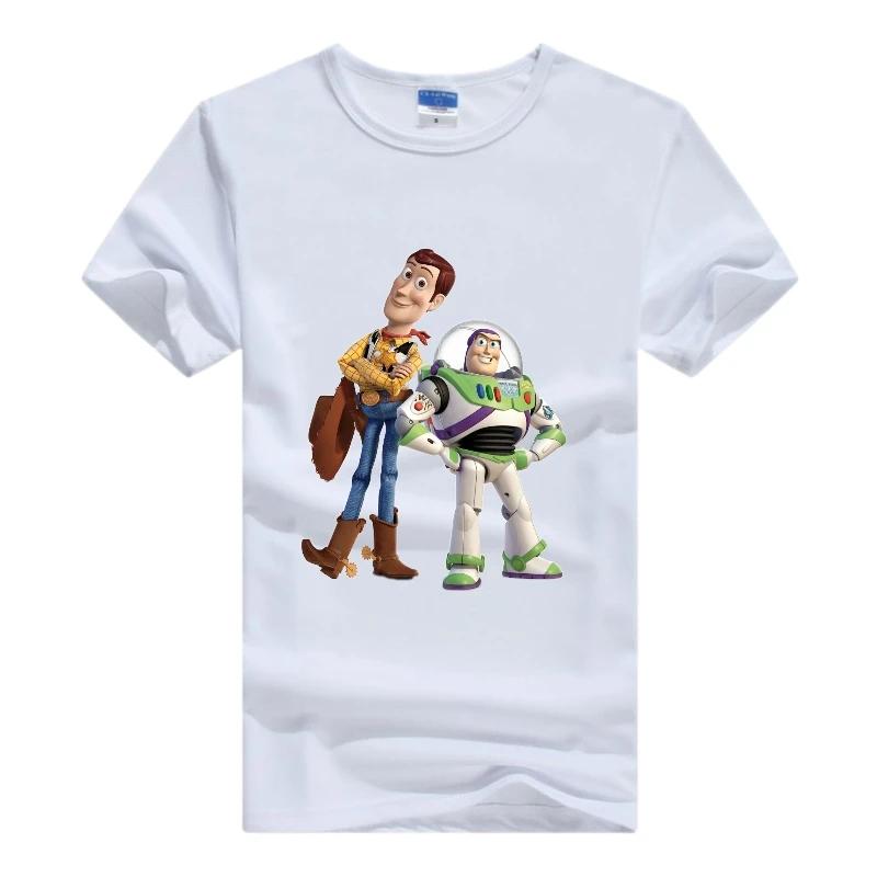 Disney Cartoon Toy Story Woman Tops White Clothes Short Sleeve Tee Oversized Friends 2024 Summer Blouse Grunge Y2K Mens T-shirts