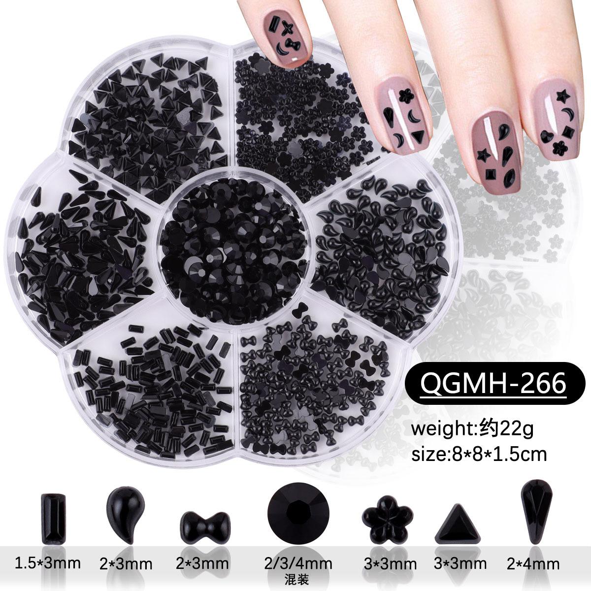 

Nail Art Jewelry 7-Grid Special-Shaped Acrylic Rhinestone Love Water Drop Bow Mixed Flat-Bottomed Diamond In Various Shapes
