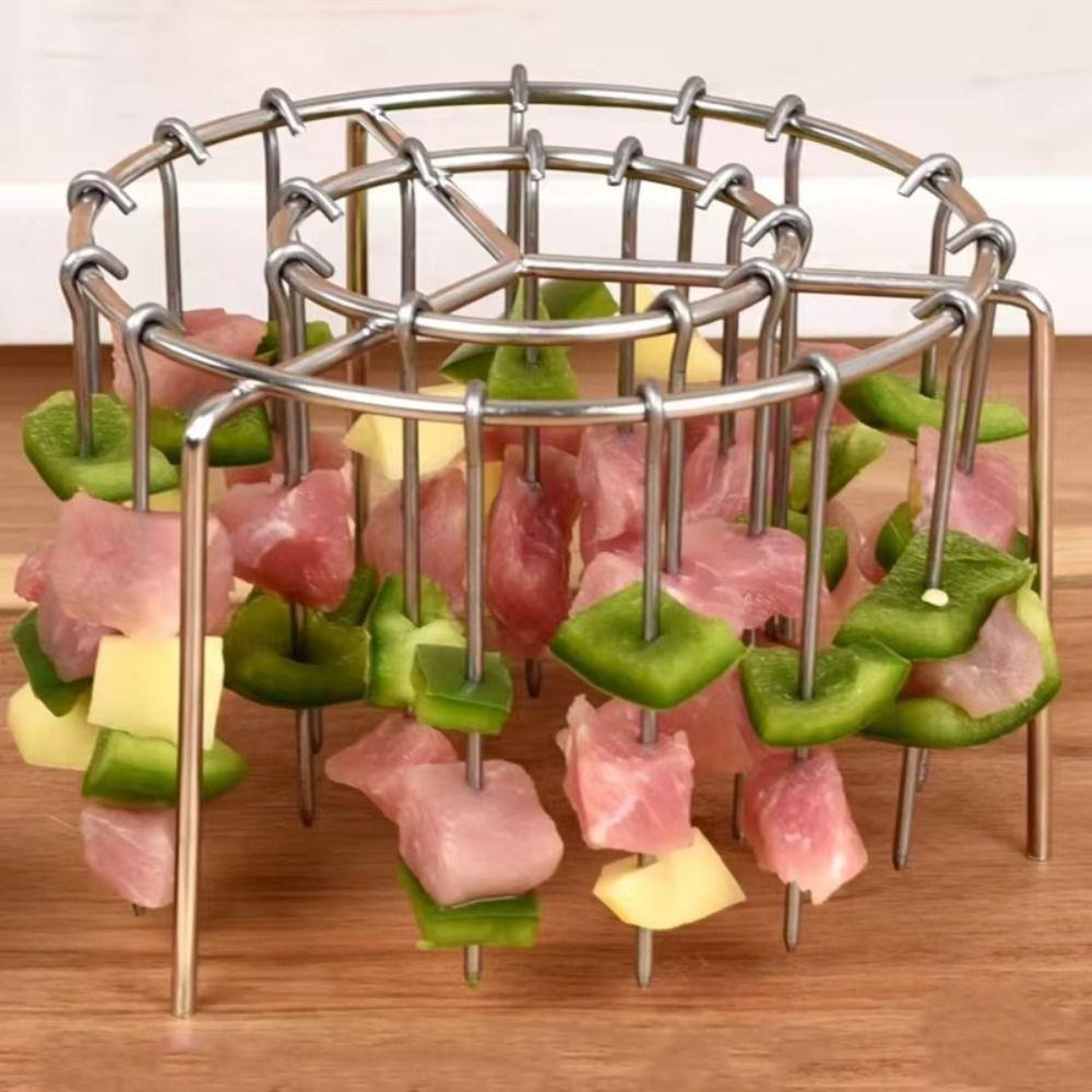 Heat-Resistant Air Fryer Skewer Stand Stainless Steel Skewers Rack  Home Kitchen
