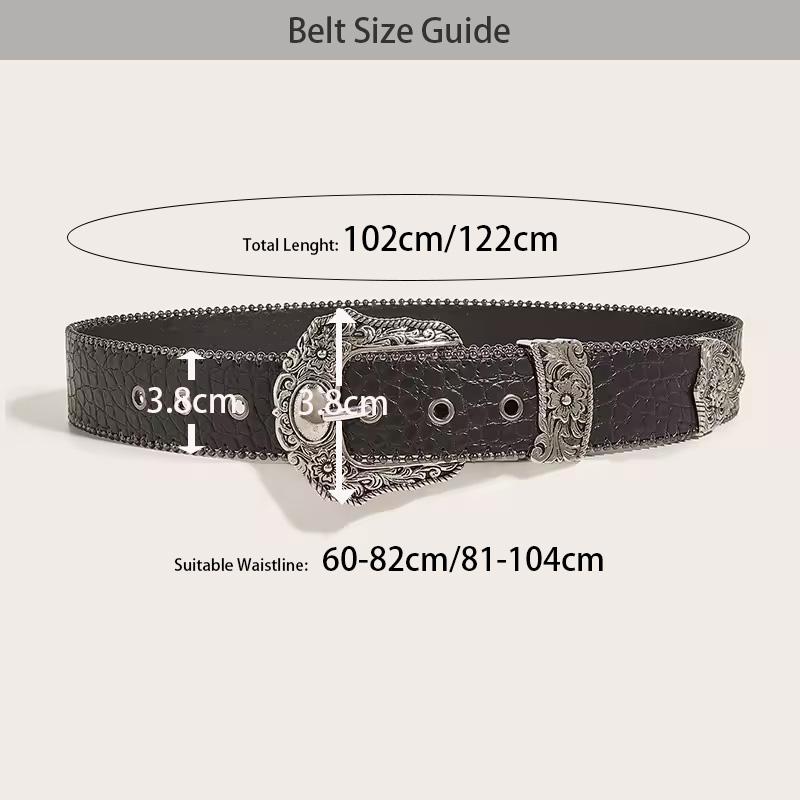 Goth Y2k Women Black Punk Accessory 3.8cm Waistband Belt Boho Unisex Jeans Belt