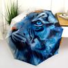 Tiger Head  Pattern, Automatic Folding Umbrella, Portable and Foldable Design, 8 Ribs, a Christmas or Birthday Gift.