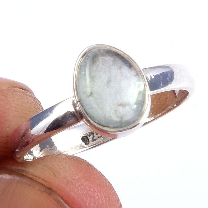 

Кольцо из чистого серебра 925 пробы с натуральным аквамарином, размер 6, n4f48