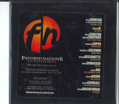 CD РАЗЛИЧНЫЕ Favored Nations Cd Sampler 2001 FNP10012 FAVORED NATIONS 2001 США Рок Б/у