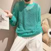 Men's Summer Knitwear: Trendy Long Sleeve Fishnet Cardigan for Sun Protection