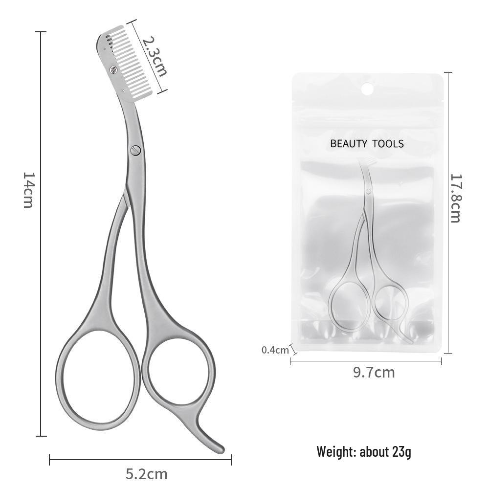 Beauty Method Stainless Steel Eyebrow Trimmer Tool with Comb & Scissors for Beginners