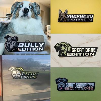 Funny Dog Car Badge Adhesive Badge Pet Dog Shape Trunk Badge Sticker Acrylic Car Body Side Emblem Rear Emblem