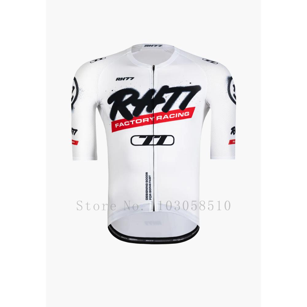 RH77 Maglie da Ciclismo a Maniche Corte Traspiranti Asciugatura Rapida Maglia da Bicicletta Abbigliamento Sportivo Outdoor Ciclismo su Strada di Montagna Alta Qualità