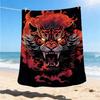 1pc Bull Flowers Outdoor Flannel Blanket, Cozy & Warm Soft Te Playful Design, Napping Camping,