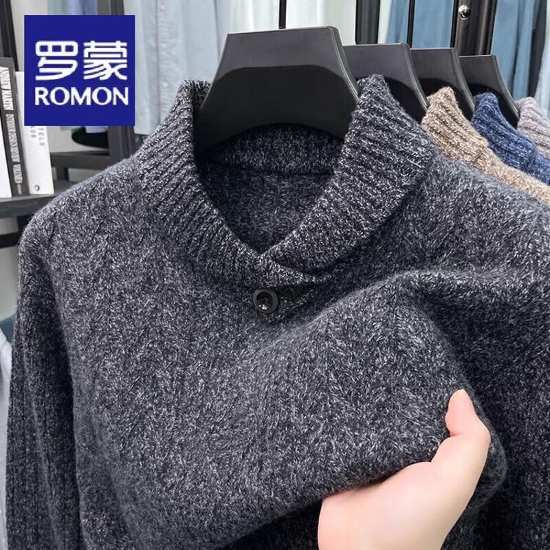 

Men s 100% Pure Wool Semi-High Neck Sweater M