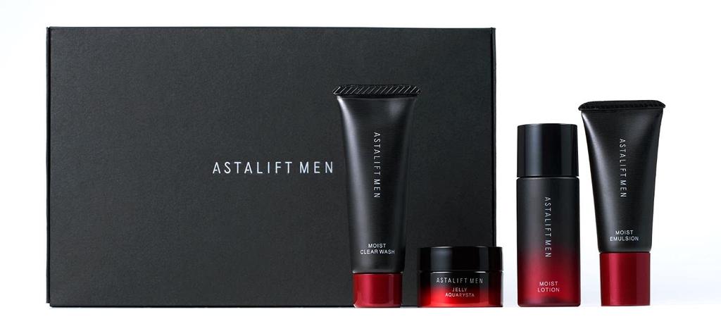 ASTALIFT Men Premium Care Starter Kit 2 Weeks Full Line Facial Cleanser Beauty Serum Lotion Emulsion (FUJIFILM) (Approximately Trial) Jelly-like