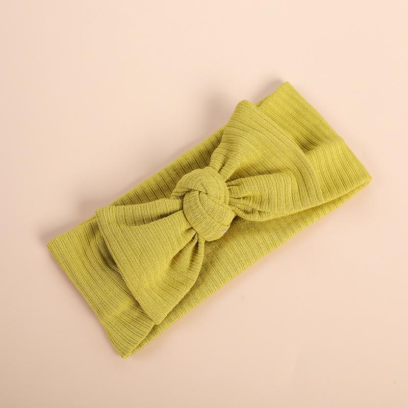 2022 Organic Cotton Baby Bow Knot Knitted Ribbed Infant Newborn Headbands for Babies 18 Colors Baby Accessories