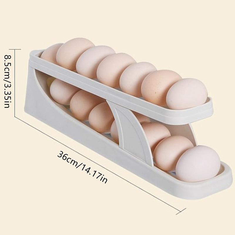 Kühlschrank Automatische Scrollen Ei Rack Halter Lagerung Box Für 15 Eier Eier Korb Lebensmittel Container Kühlschrank Lagerung Box