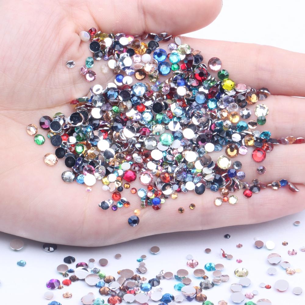 Hot Sale Shiny 5mm 3000pcs Loose Flatback Glue Resin Rhinestones DIY Nail Art 3D Garment & Shoes Decorations Dress Making 5mm 3000pcs