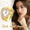 Heart Ring Watch, Gold: Simple and Stylish Quartz Stainless Steel Ring, Gold Fashion Accessory - Perfect Gift for Birthdays, Christmas, Valentine's