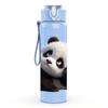 1PC Cute Black White Panda Bear Print 750ml Color Plastic Sports Water Bottle Leakproof Flip Straw Lid Suitable for Sports Office Home Use