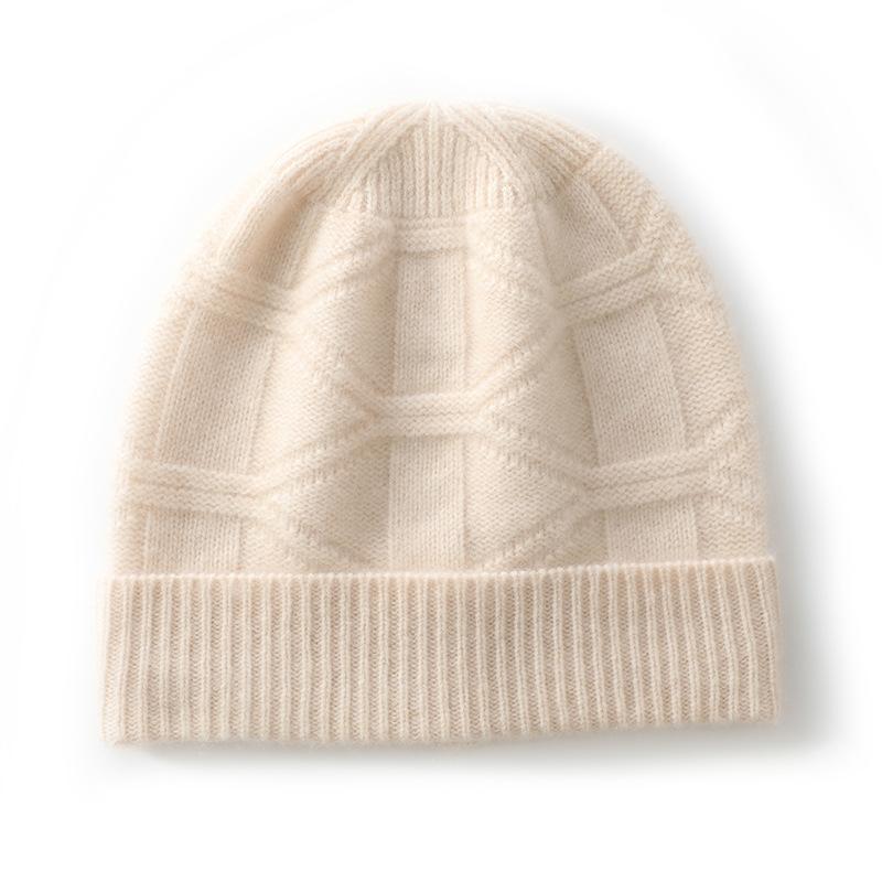 Cashmere Hat Autumn and Winter New Style Women's Fashion Casual Ear Protection Pile Hat Solid Color Knitted Hat