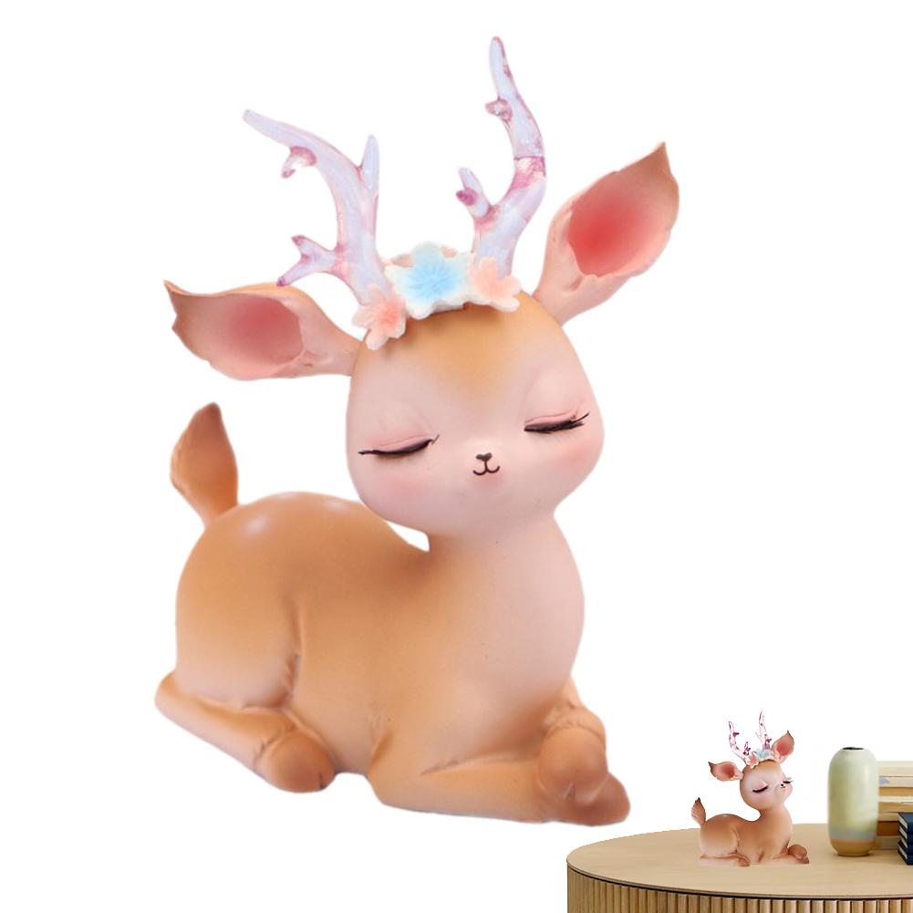 Automotive Central Control Ornaments Resin Cute Deer Automotive Decoration Garden Bonsai Orname R0R9 deer-1pcs