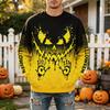 Men's Halloween Printed Neck Long Sleeve Casual Sweatshirt