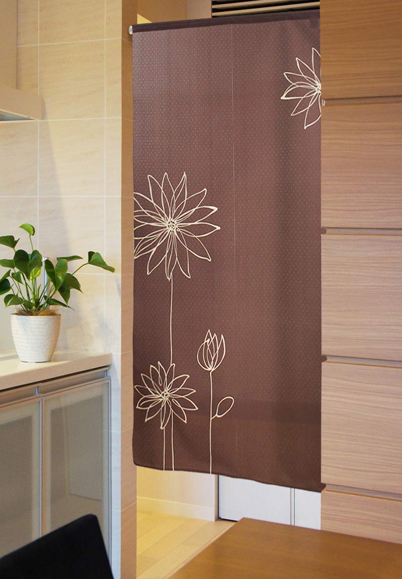 

Noren Kobo Noren Stylish Scandinavian Room Divider 85cm Wide x 170cm Floral Line Flower Product Number 2133 Curtain, Curtain, Long, Long, Pattern,
