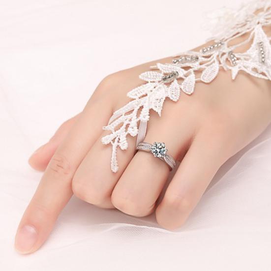 Funkelnde Ohrringe, Strass, geometrisch, galvanisiert, Braut-Set, perfekter Hochzeitsversprechen-Ring für Frauen