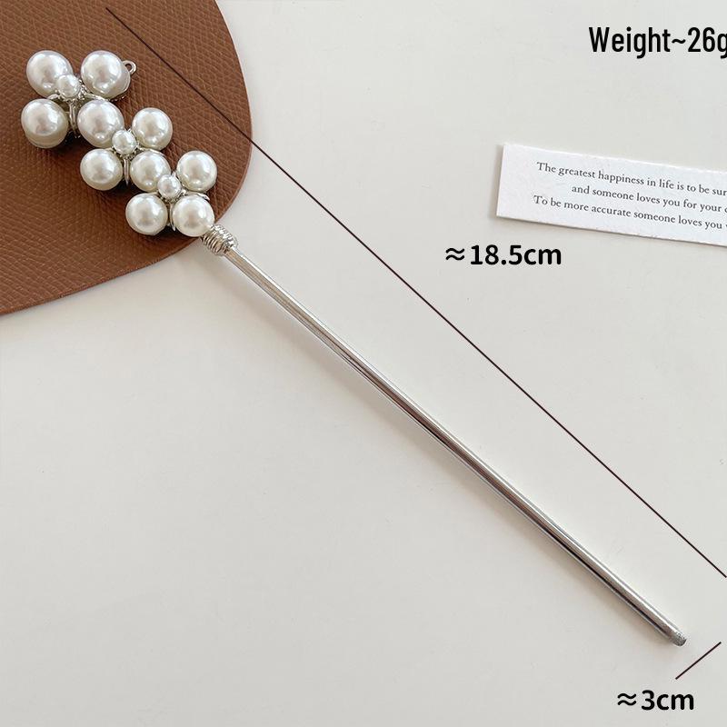 Exquisite Retro Pearl Flower Metal Hairpin for Buns