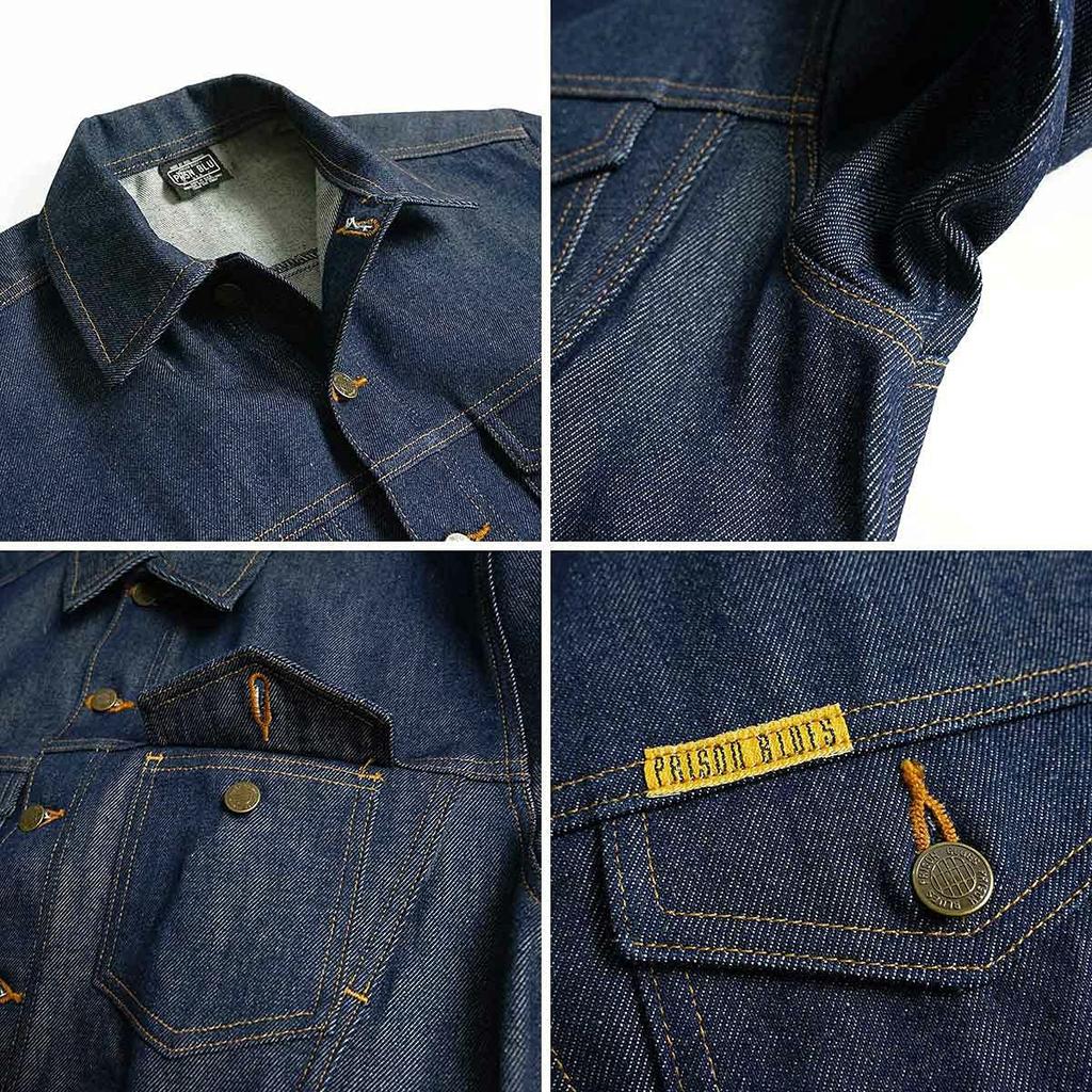 Prison Blues Denim Western Rigid Size L Jacket, Blue,