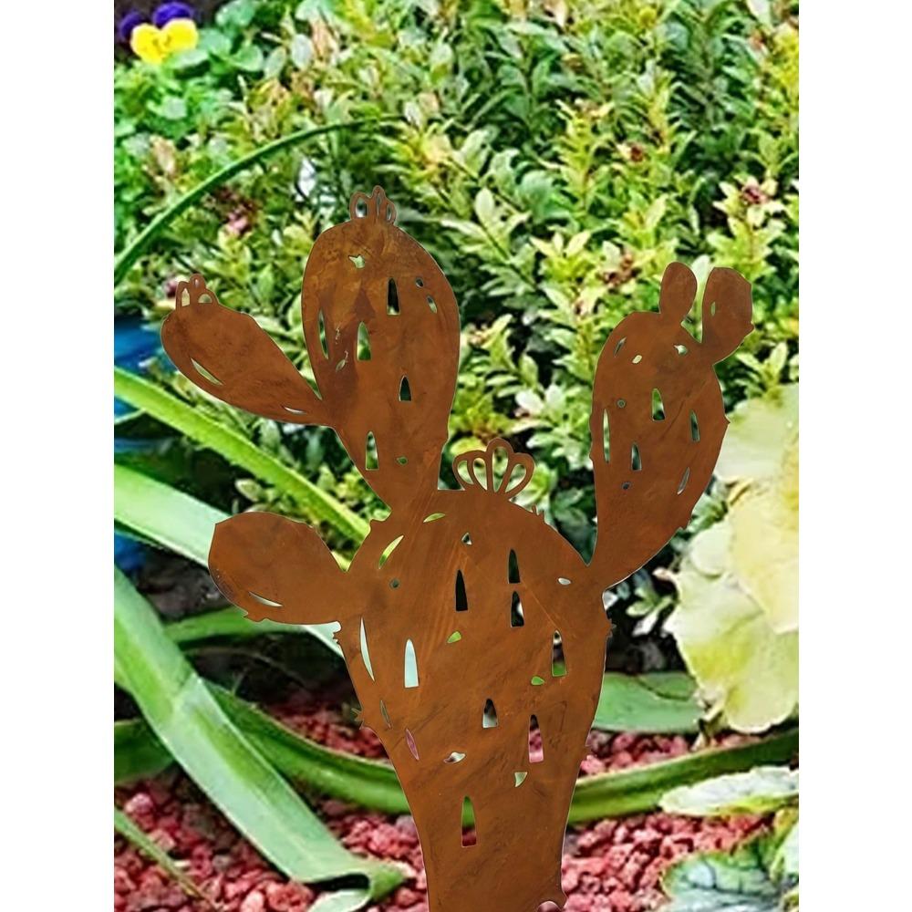Vintage Farmhouse Iron Cactus Garden Fence Plant Theme Metal Art Decor for Easter Holiday