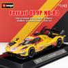 Burago 1:43 Ferrari 2024 499P Nr. 83 24h LE MANS Acrylbox und Sockel Legierung Luxusfahrzeug Diecast-Automodell Spielzeugsammlung