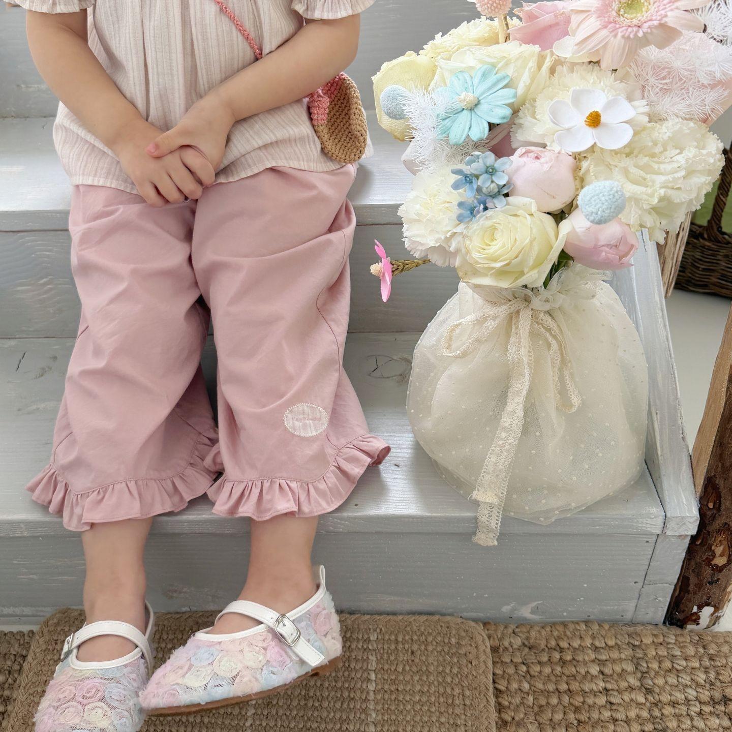 Girls Large Lace Casual Pants - Summer Korean Style Fashion 130