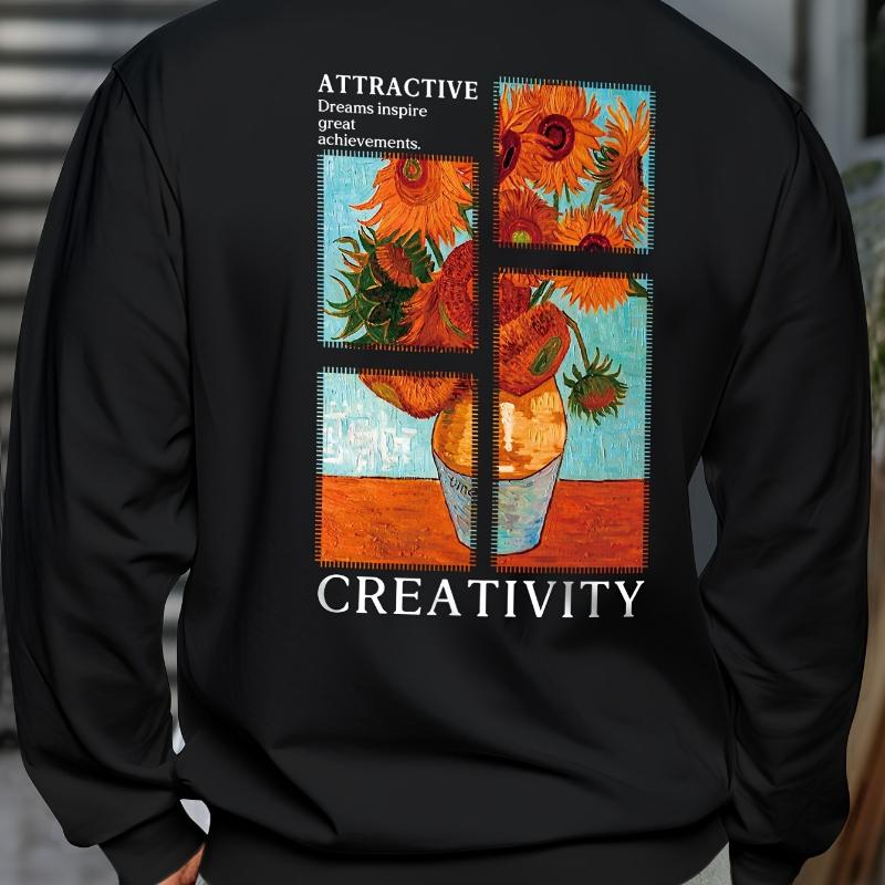 

Men s Relaxed Fit Crew Neck Sweatshirt, Suitable for Work From Home XXL чорний