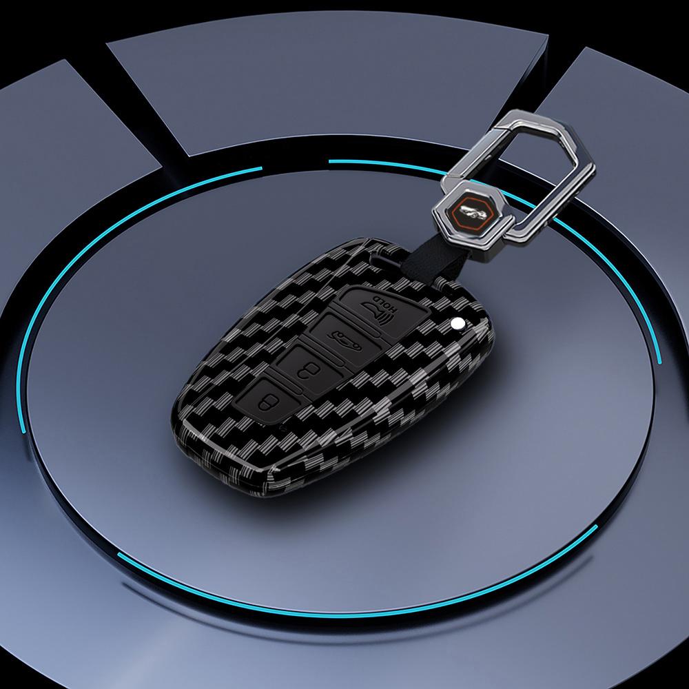 Abs Carbon Car Key Case Shell For Hyundai Santa Fe Sport Ix45 Equus Centennial Genesis G80 Grandeur Azera 2013- Cover Fob