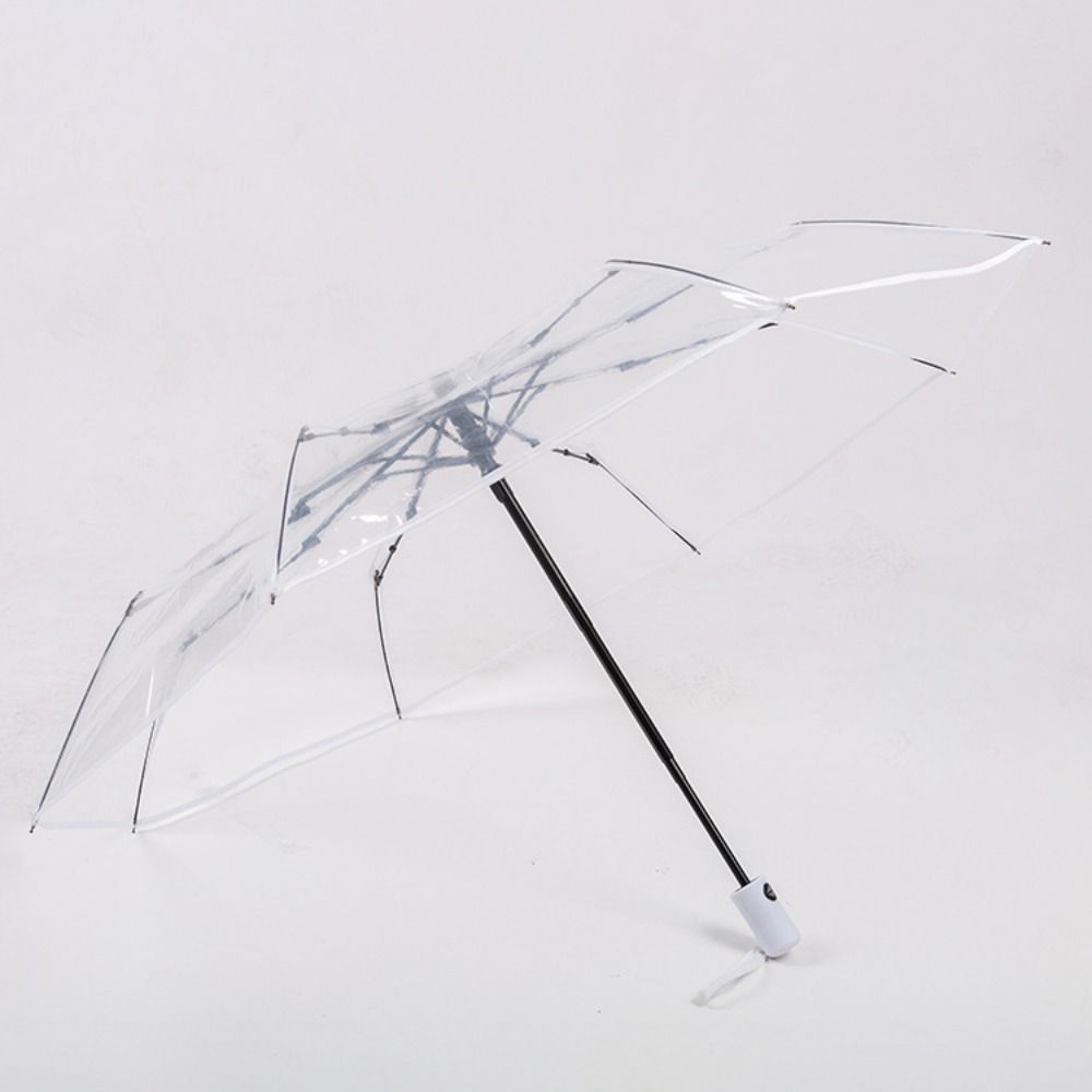 Windproof Clear Rain Umbrella Rainproof Folding Sun Umbrella Transparent Automatic Umbrella  Women