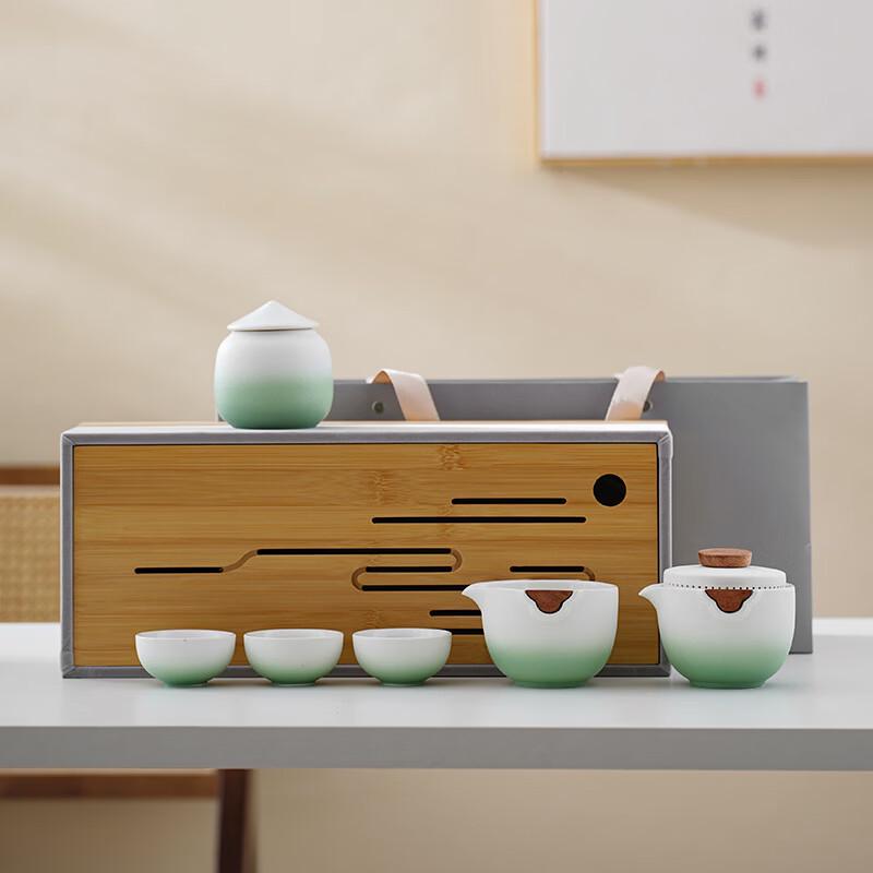 

Zhui Jia Only This Green Ceramic 3-Cup Tea Set