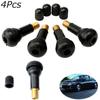 4 stk svart Snap-In Tubeless TR413 messinghette dekkventilstamme bildekk