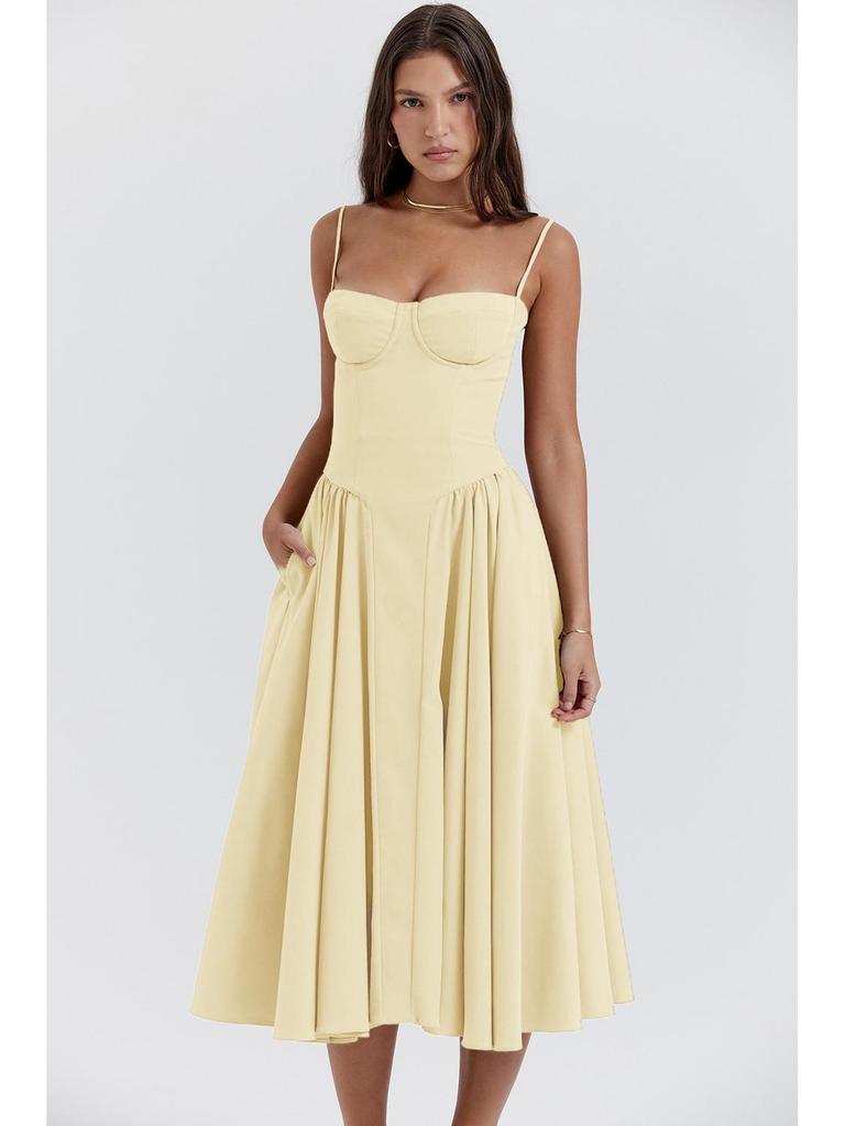 2024 French Retro Long Slip Dress - Court Style Dopamine Outfit