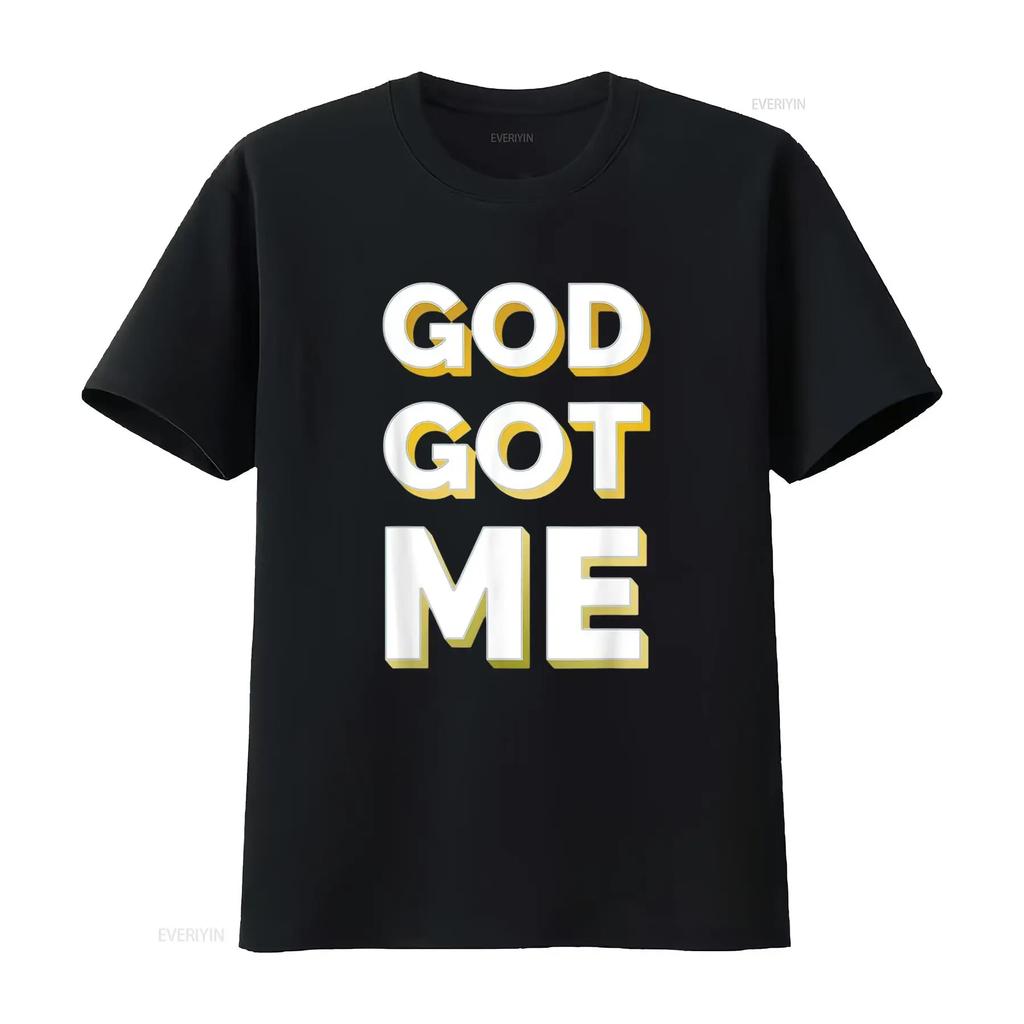 Womens Christian T Shirt Faith God Got Me Gold vintage Washed streetwear Unisex graphic Comfortable homme Stylish Stretched