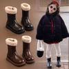 Girls' Martin Short Boots & Long Snow Boots - 2025 Winter Fashion with Velvet Lining.
