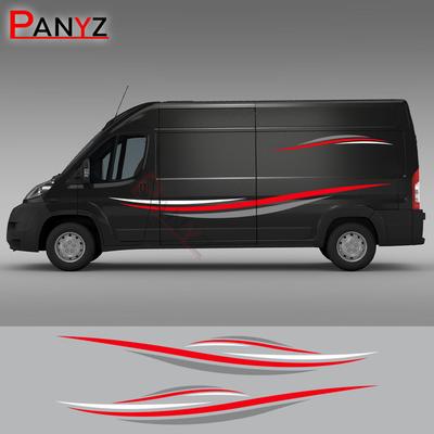 4Pcs/Lot Car Stickers For Peugeot Boxer Citroen Jumper Fiat Ducato Accessories Camper Van Styling Stripes Graphics Vinyl Decals