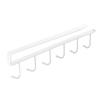 Under Cabinet Hook Multifunctional Rustproof Iron 6 Hooks Cabinet Storage Hanger for Bedroom Kitchen White